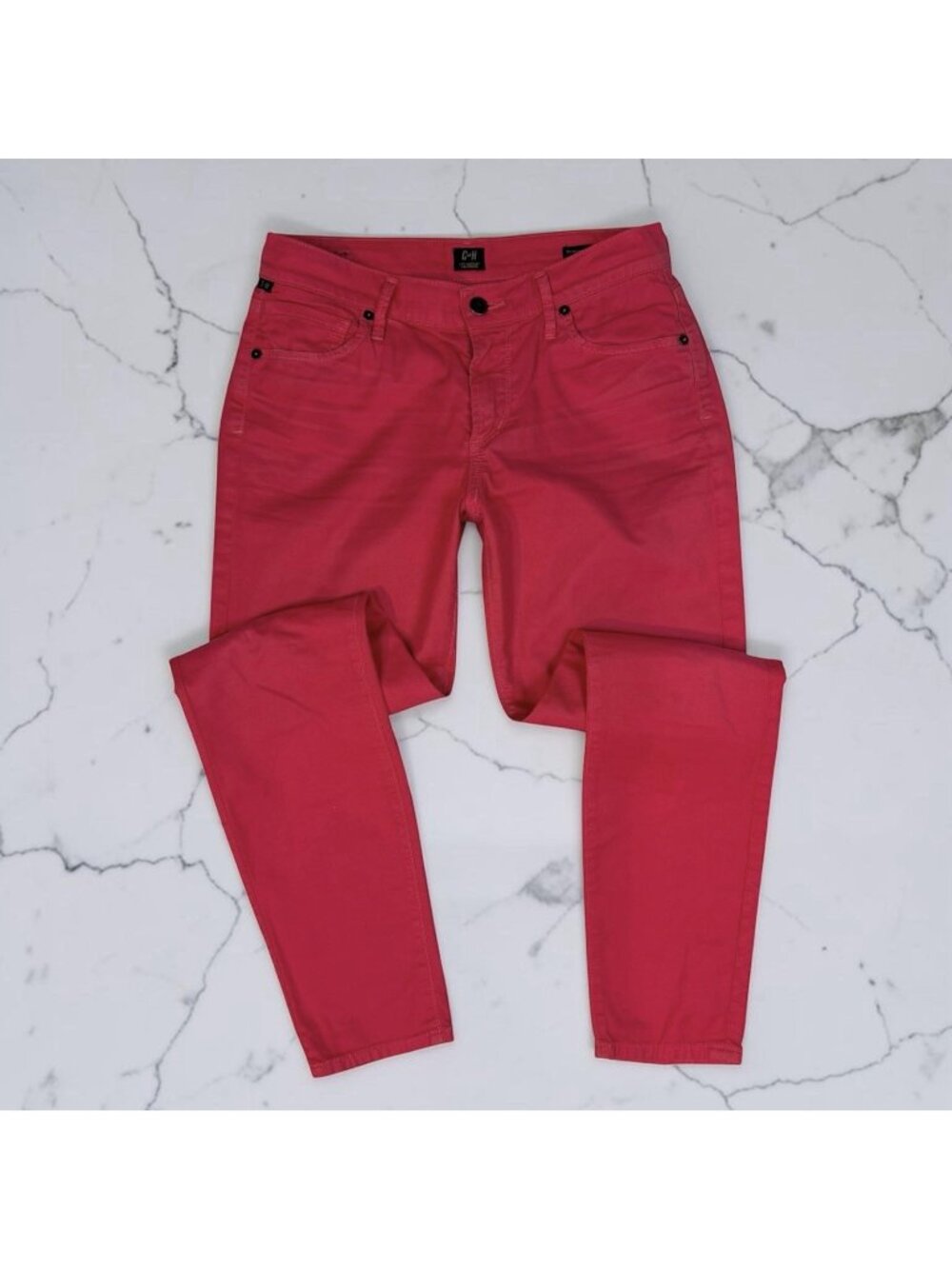 Citizens of Humanity Thompson Medium Rise Cropped Skinny Jeans Sz 27 Berry Pink